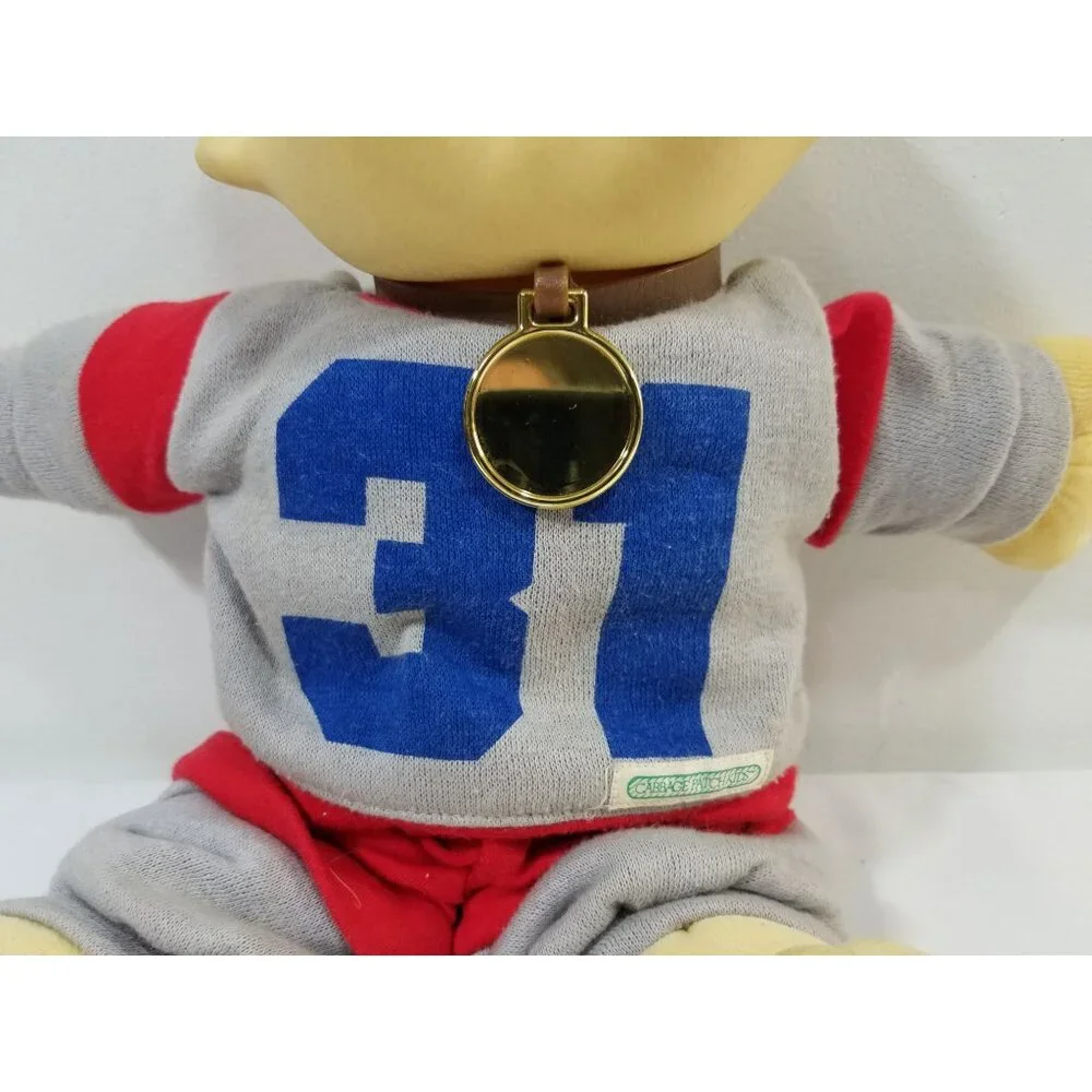 Cabbage Patch Kids Koosas Cat 14in Plush Doll Sweats Red Gray 1983 CPK Outfit
